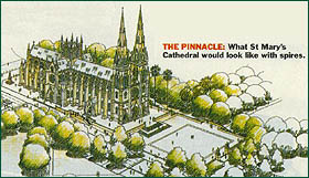 st marys -  artists' impression with added tall spires